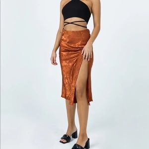 JEANNIE MIDI SKIRT RUST